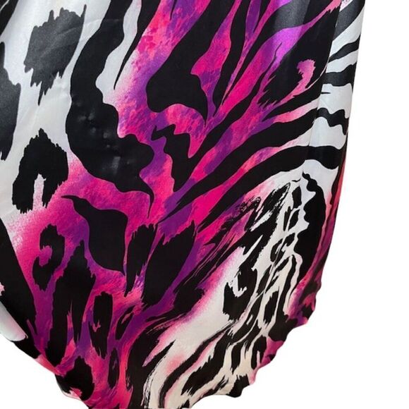 La Femme Formal Gown Sequin Strappy Animal Print Sexy Black White Pink Size 00 - Picture 7 of 16